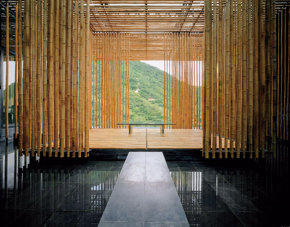 Bamboo House by Kengo Kuma at Commune by the Great Wall