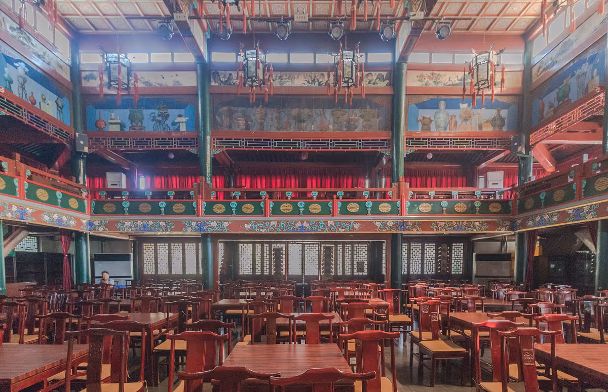 The theatre interior at Huguang Guild Hall, Beijing
