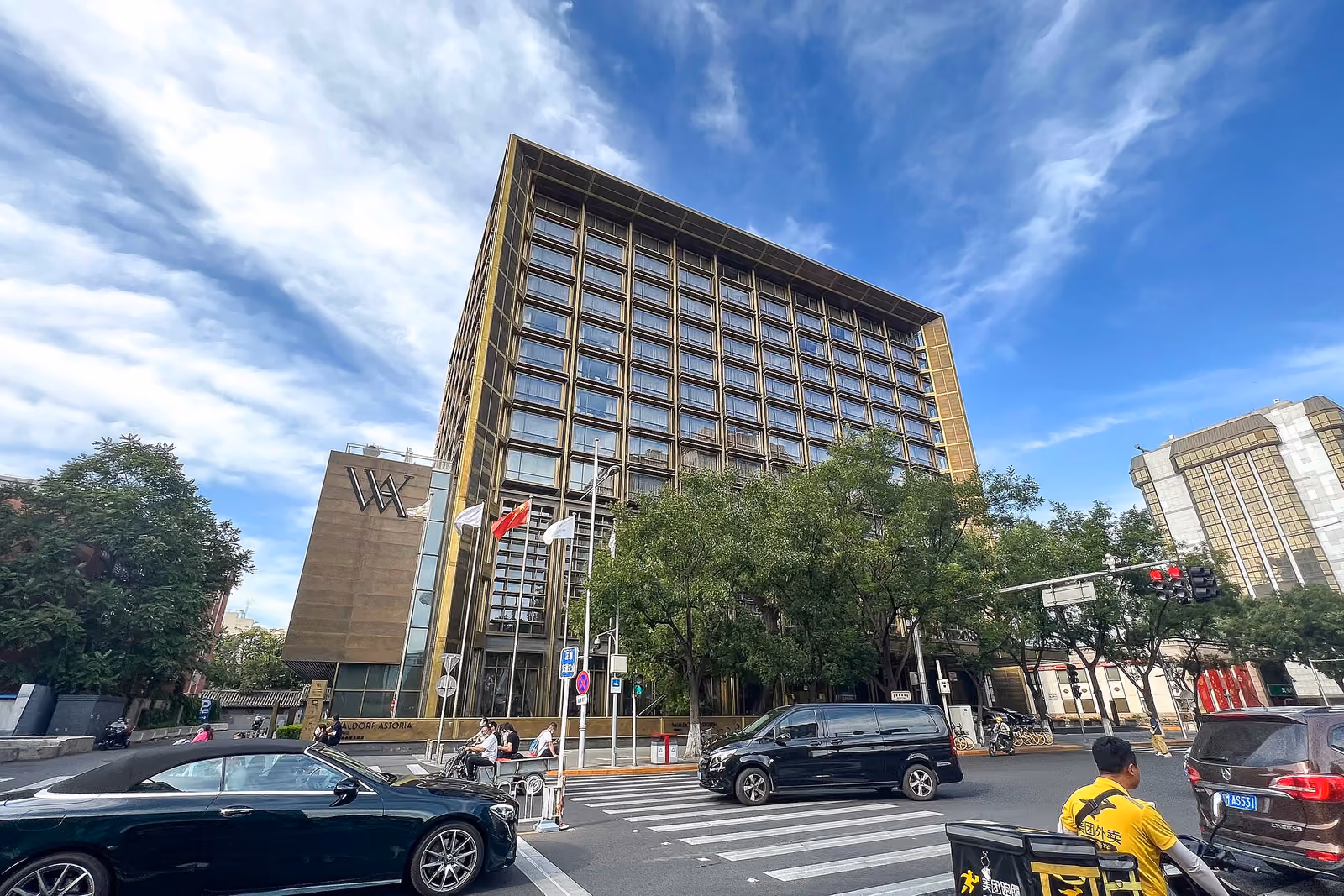 Exterior of Waldorf Astoria Beijing, photographed in 2022