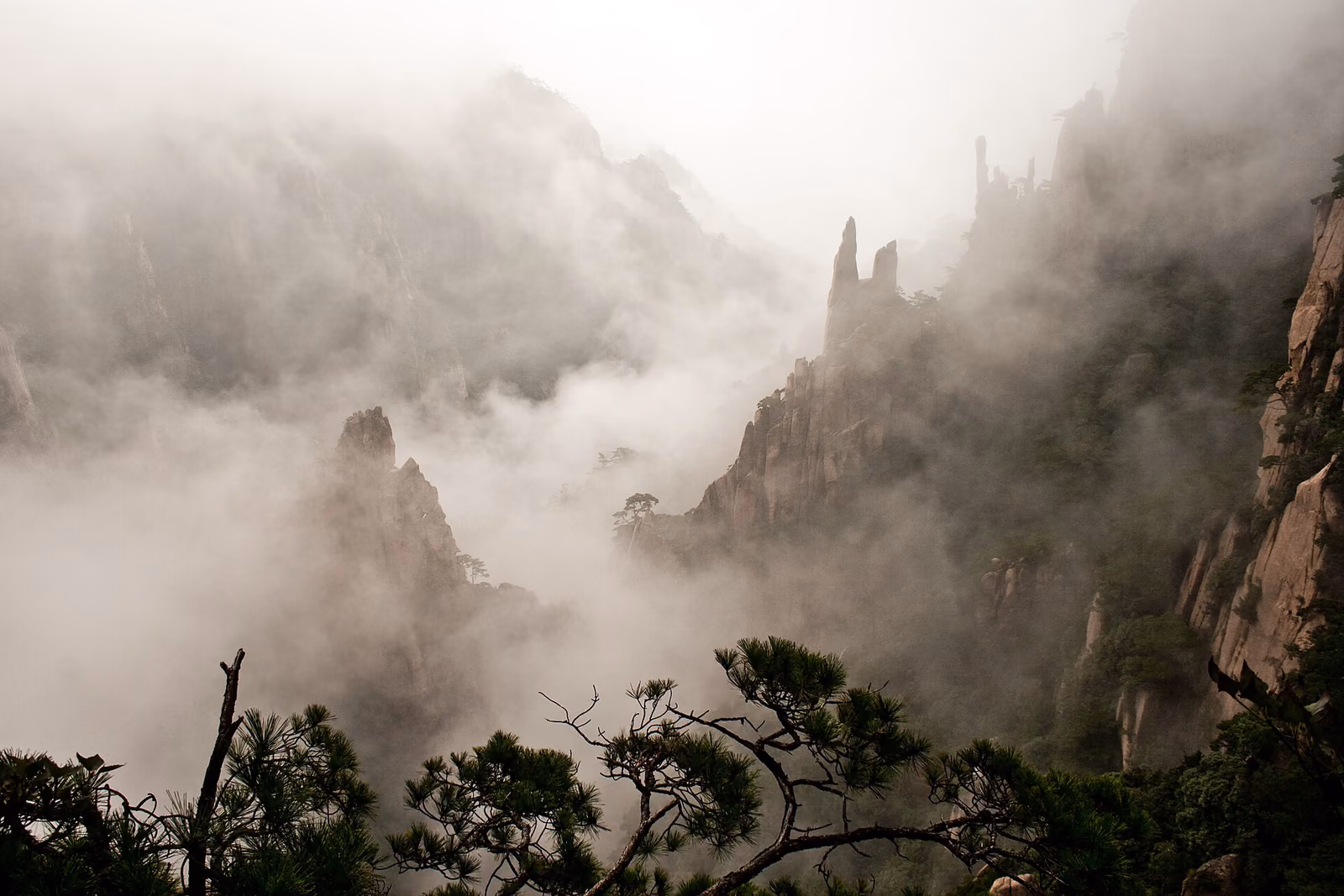Granite peaks and mountain paths on Mount Huangshan