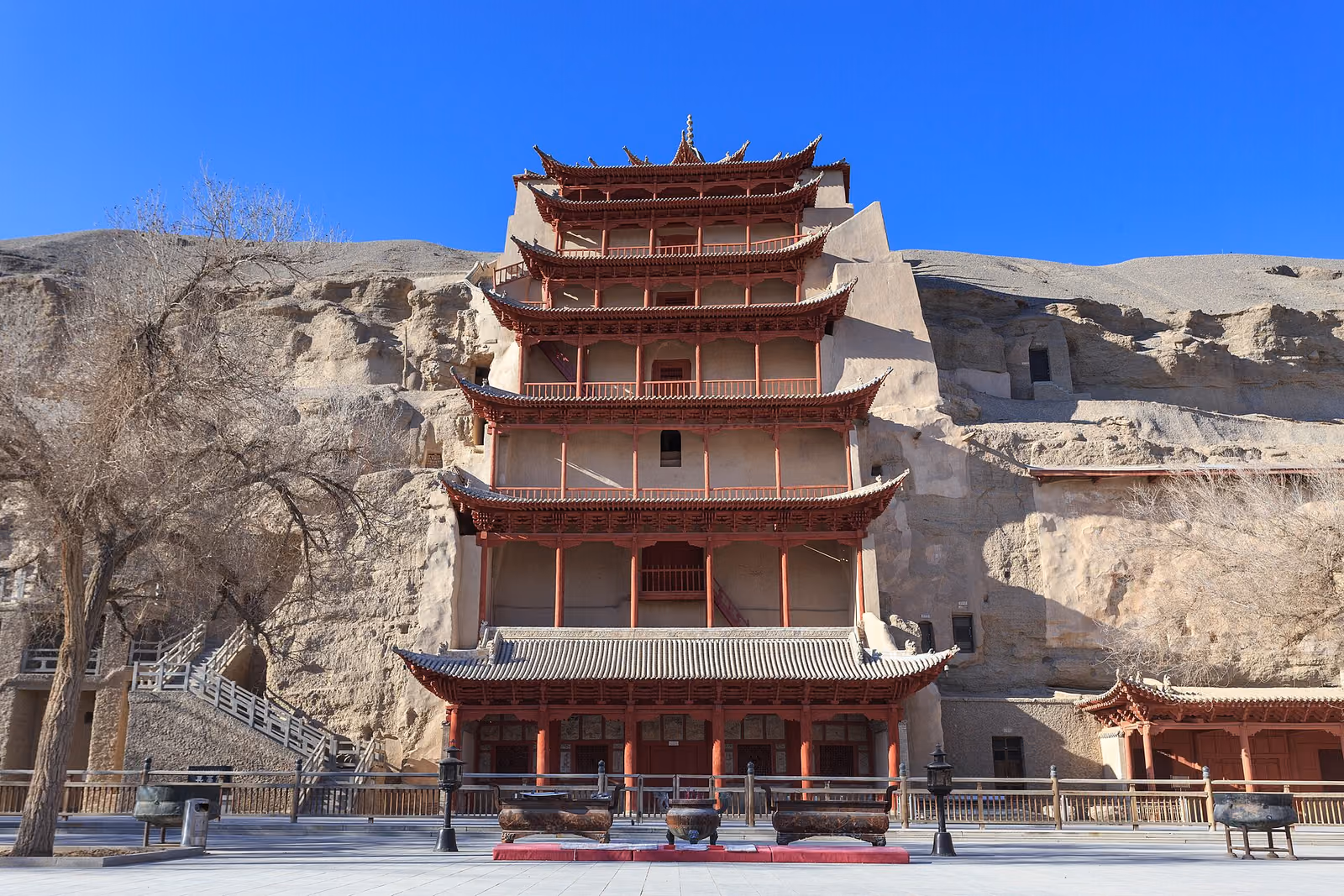 Mogao cave complex at Dunhuang
