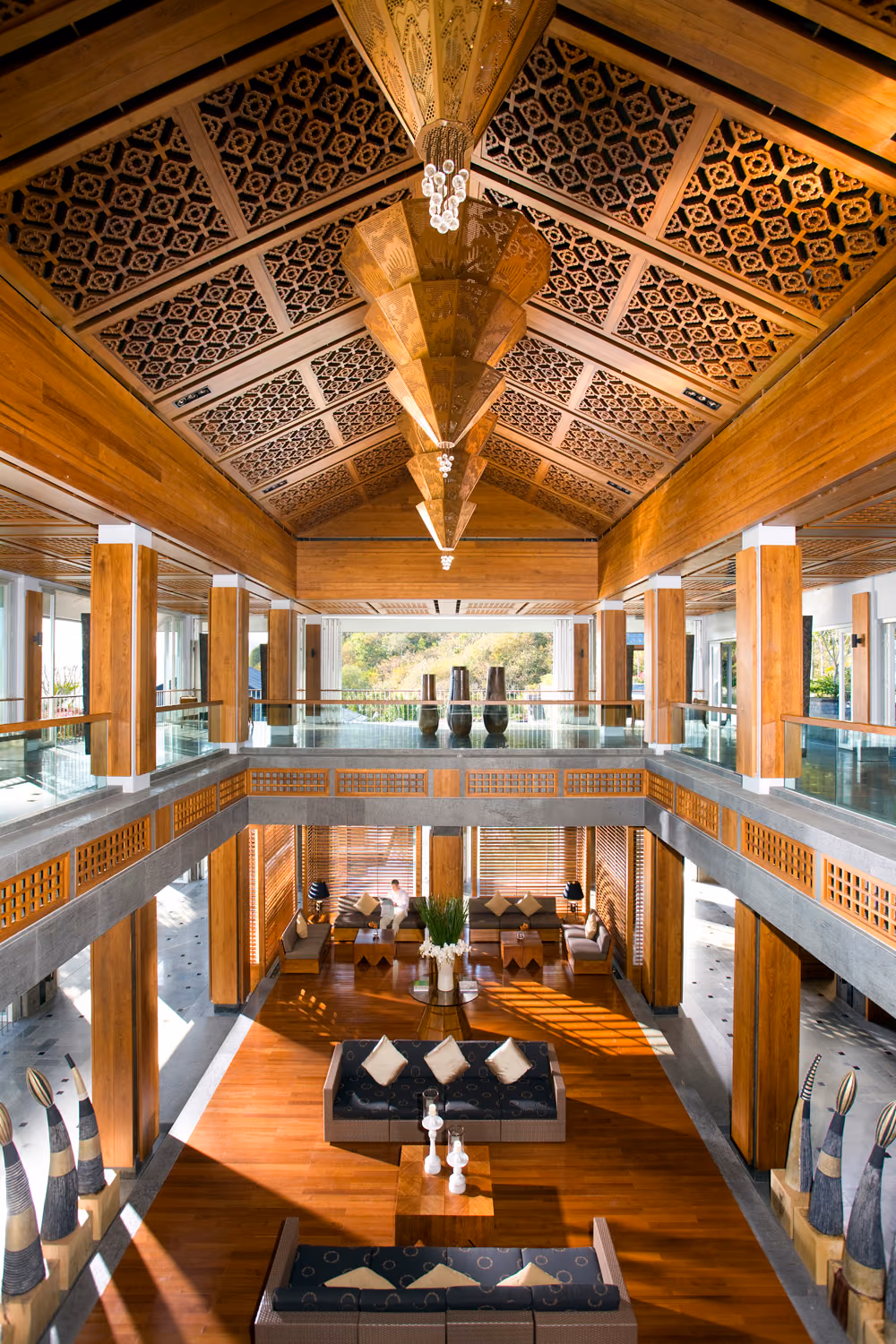 Open-air lobby at Mandarin Oriental, Sanya