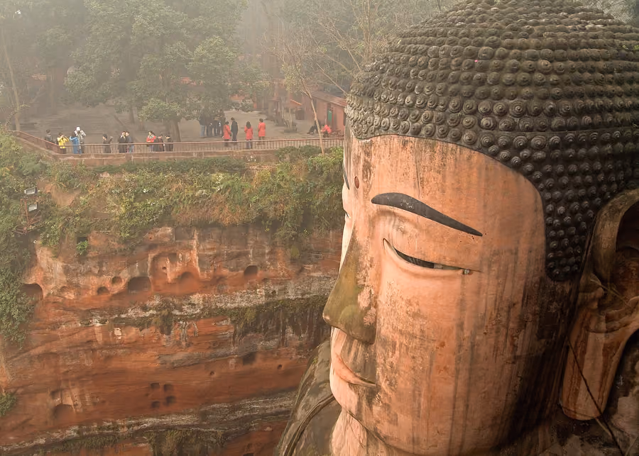 Leshan Giant Buddha in Chengdu, China