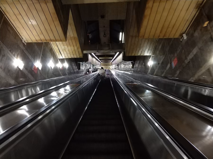 Crown Escalator (Lianglukou Escalator) in Chongqing, China