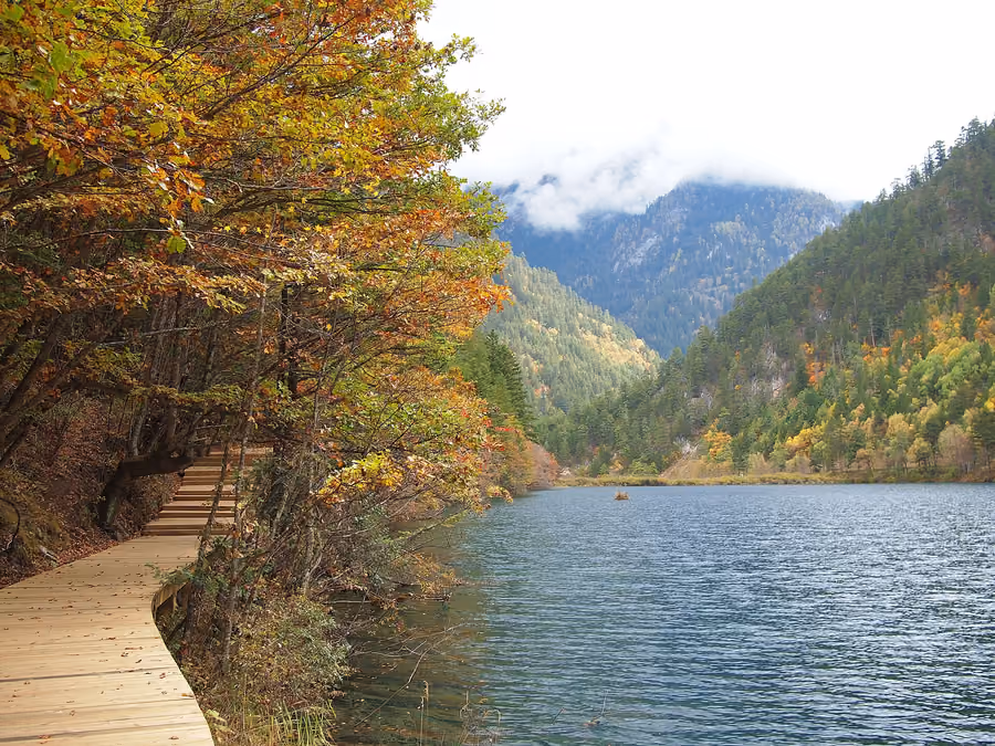 Mirror Lake in Jiuzhaigou, China