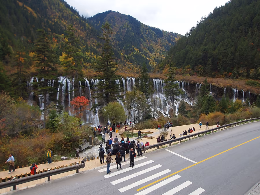 Nuorilang Waterfall in Jiuzhaigou, China