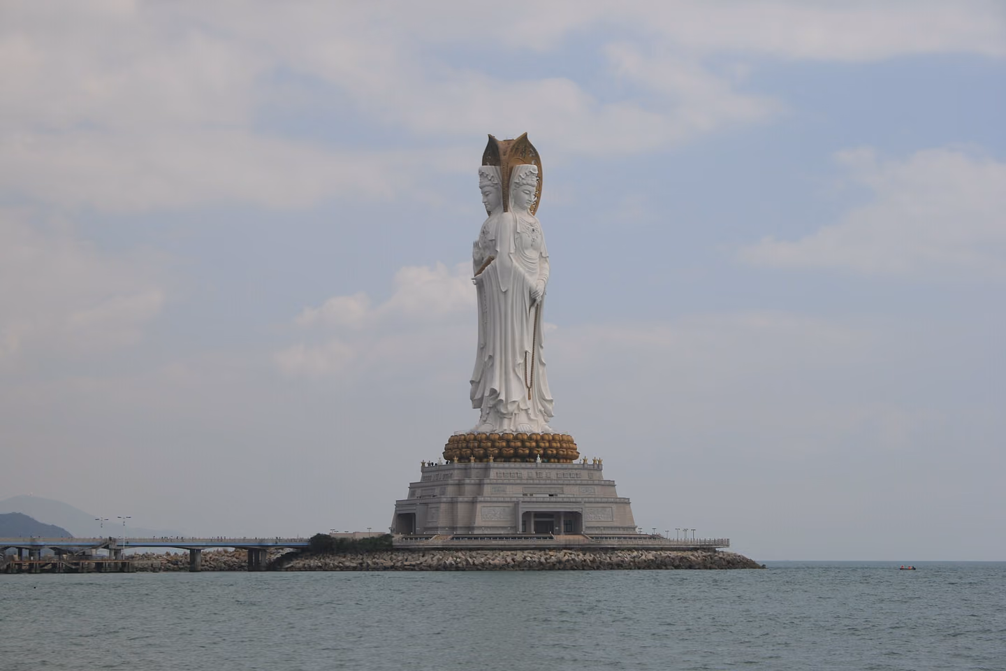 The offshore Guanyin statue at Nanshan in Sanya