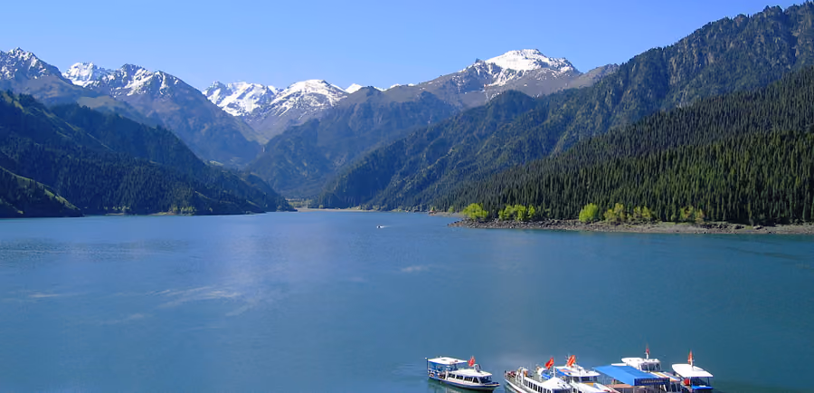 Heavenly Lake of Tianshan (Tianchi) in Xinjiang, China