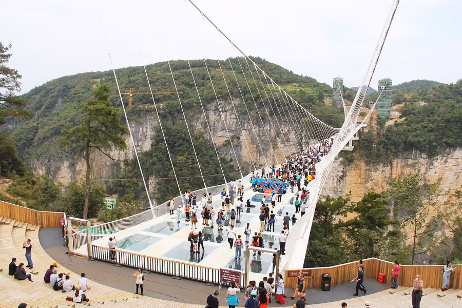 Zhangjiajie Grand Canyon Glass Bridge in Zhangjiajie, China